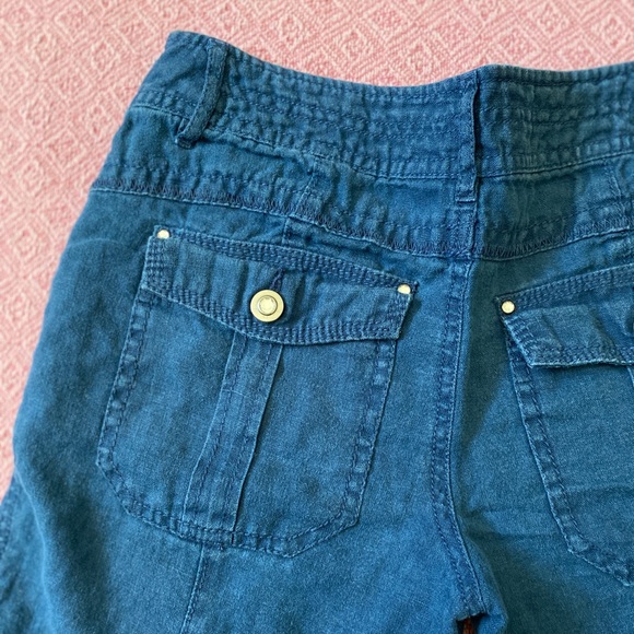 Beach Ink Linen Bermuda Shorts Rich Blue size 2 - Picture 6 of 6